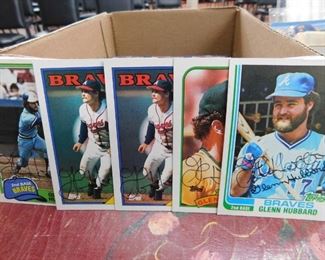 5 Glenn Hubbard Autographed Baseball Cards