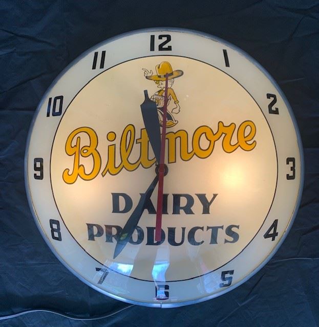 1950's Biltmore Dairy Products Double Bubble Clock(Advertising Products)