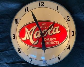 1960's Maola Dairy Products Double Bubble Clock(Advertising Products)