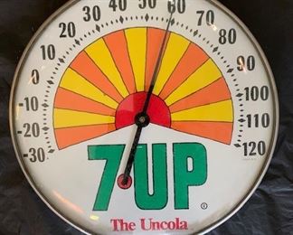 1980's 7-Up "The Uncola" Thermometer(12" Diameter/Made in U.S.A.)