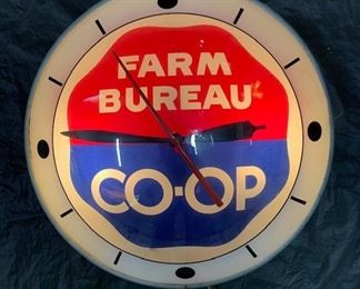 1950's Farm Bureau Co-Op Double Bubble Clock(Advertising Products)
