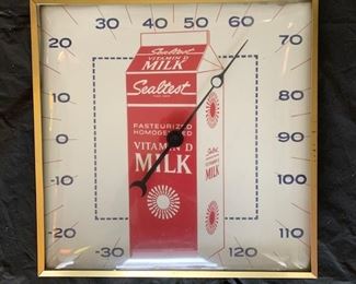 1960's Sealtest Milk Thermometer(12" x 12"/Pam Clock Co.)