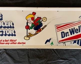 1960's Dr.Wells "The Cooler Doctor"Embossed Sign(11" x 31"/Scioto Signs)