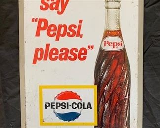 1960's Say Pepsi Please Counter Sign(12" x 9")