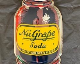 1940's Nu Grape Die Cut Metal Sign(Rare/17" x 5")