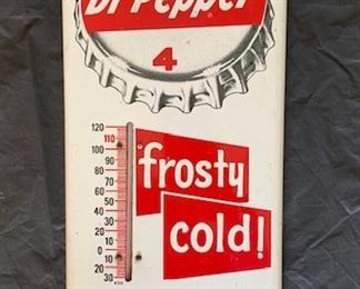 1950's Dr. Pepper Frosty Cold 10-2-4 Thermometer(16" x 7")