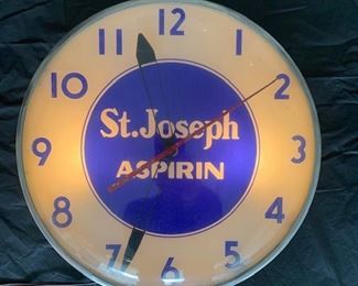 1950's St. Joseph Aspirin Clock(15" Diameter/Telechron)