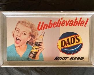 Dad's Unbelievable Root Beer Cardboard Sign(12" x 21")