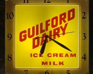 1960's Guilford Dairy Clock(16" x 16"/Advertising Products Mfg.)
