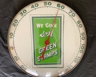 We Give S.&H. Green Stamps Thermometer(12" Diameter/Pam Clock Co.)