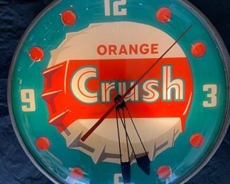 1950's Orange Crush Bottle Cap Clock(Pam Clock Co.)