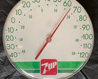 1970's 7 Up Thermometer(12" Diameter/Ohio Jumbo Dial)