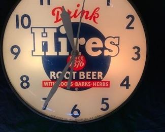 1950's Drink Hire's Root Beer Clock(Pam)
