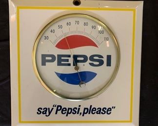 1965 Pepsi say "Pepsi, please" Thermometer(Permanent Sign Co.)