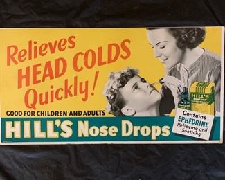 Hill's Nose Drops Cardboard Sign(11" x 21")