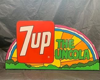1971 7 Up the Uncola Metal Counter Sign(Stout Sign Co.)