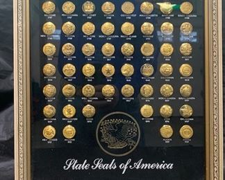 24K Gold Plated State Seals of America Display