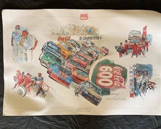 1990 Coca Cola 600 Embossed Limited Edition Werner Willis Print(165/250)