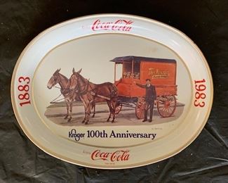 1983 Kroger Coca Cola 100th Anniversary Tray(9" x 11")
