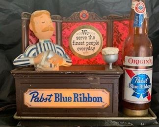 1960's Pabst Blue Ribbon Metal Light Up Counter Display