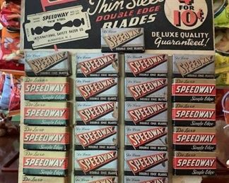 Speedway Double Edge Razor Blades Store Card