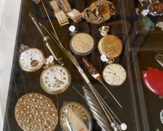 Vintage Hat Pins and Pocket Watches