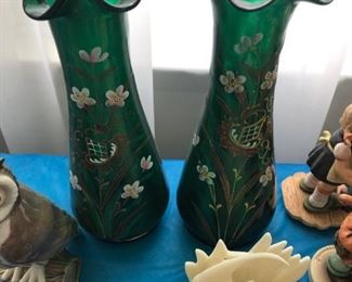 Bohemian vases $40 THE PAIR