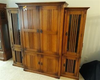 Mission Style Entertainment Cabinet (three piece)