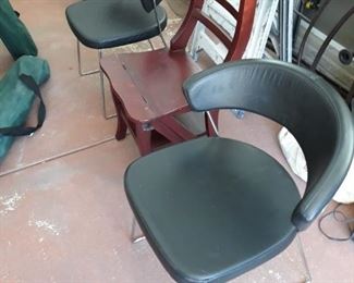 Black Vinyl Chairs and Chair/Stepstool