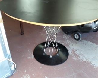 Modern Style Table (set with two black vinyl chairs)