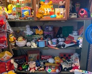 Large variety of vintage toys