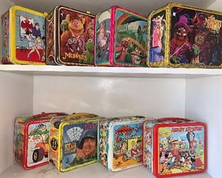 Large variety of vintage lunch boxes