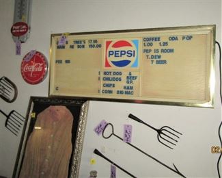 1960s lighted Pepsi menu board