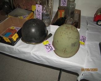 World War helmets