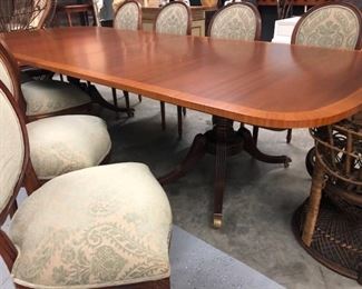 Baker Dining Table and 12 Ethan Allen Chairs