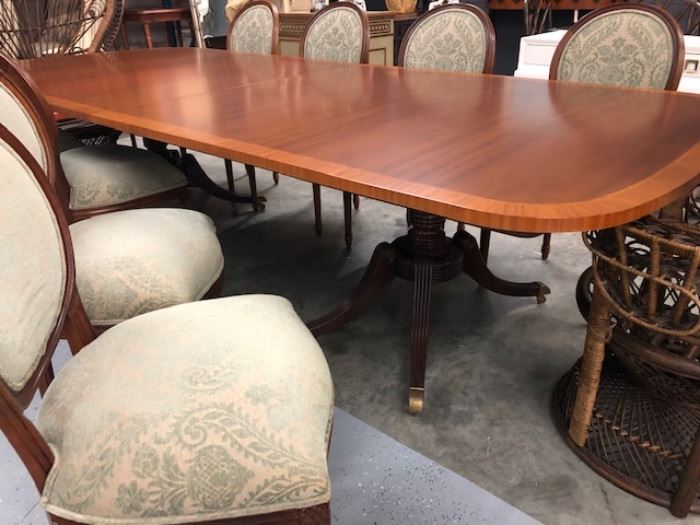 Baker Dining Table and 12 Ethan Allen Chairs