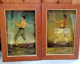 2 Framed 19th Century Bare Knuckle Fighter Art, Tom Cannon and Tho Shelton
Frames measure approximately 20" x 14"