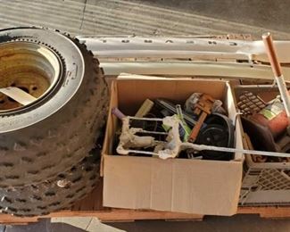 Dunlop Tires, Hydraulic Jack, Chain and Other Misc Tools
Pair of Dunlop Tires, Hydraulic Jack, Chain and Other Misc Tools