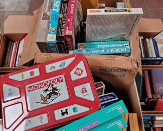 Vintage Board Games, Puzzles, Games and More
Includes srickers, toys stuffed animals, assorted themed monoply, vintage board games and more