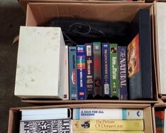 VHS Tapes and DVDs
3 boxes of VHS tapes and DVDs