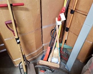 Garden Tools, Rakes, Shovel, Electric Weed Wacker, Brooms, and More
Also includes Celebration 72" x 64" Vinyl Mini Blinds.