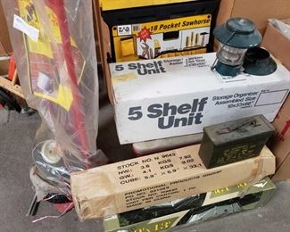 2 Zag Saw Horses, New Hand Truck, New 5 Shelf Unit, Screen Gazebo, Lantern, Garden Buddy Wagon, and More
Also includes ammo can