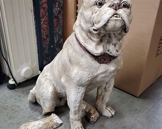 Bulldog Statue with Broken Leg Piece
Bulldog Statue with Broken Leg Piece. Measures approx 22"