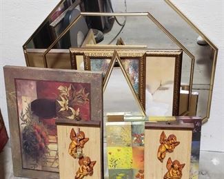 Framed Artwork and Mirror
Mirrors, and Decorative Pictures Measurements Range From 32"×32",12"×12
