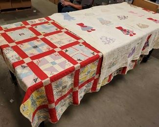 2 Colorful Vintage Quilts
Measures approximately 6.5' x 5.5' to 6' x 5'