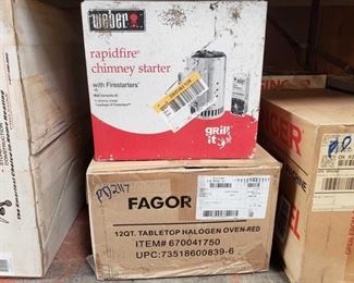 Chimney Starter, Tabletop Halogen Oven-Red - New in box!
Chimney Starter, Tabletop Halogen Oven-Red Both Items Brand New In Box