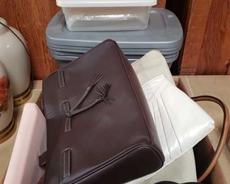 Purses, 3 Empty Totes With Lids, 1 Storage Container
3 Empty Totes With Lids, 1 Storage Container, Purses