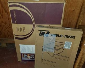Multi-Media Computer Cart and Table-Mate Top New in Box
Boxes measures approx from 20"x3"x26" to 24"x7"x36"
