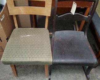 1 Chair and 1 Rocking Chair
Measures approx 31"x18"x33" to 17"x18"x32"