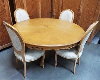 Dinning Table with 4 Devon Shops Cushioned Chairs
Table measures approx 60"x30" Chairs measure approx 18"x21"x41"